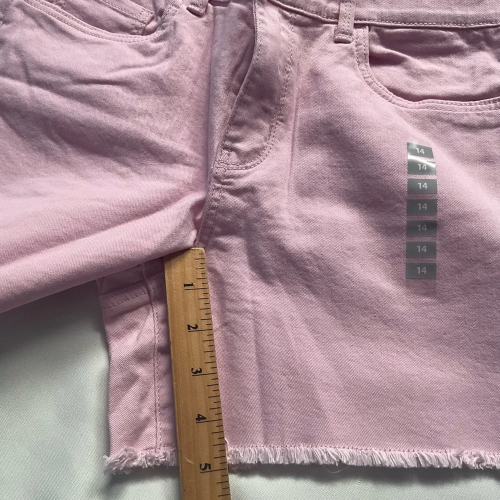 OshKosh B'gosh Pink Jean Shorts Raw Hem Girls Size‎ 14